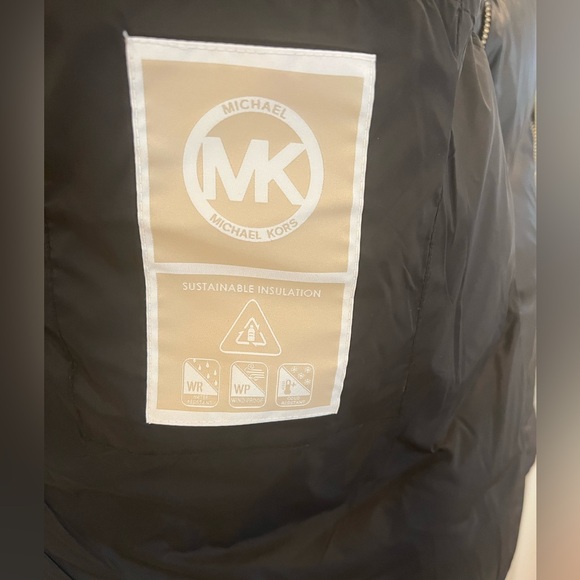Michael Kors down jacket , black with gold zippers. Size Medium - Picture 2 of 5